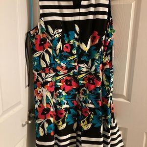 Tahari Arthur S. Levine Womens Striped and Floral Dress Size 16W MSRP $138 NWT